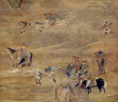 Cavaliere mongolo che insegue un cavallo (dettaglio) da Zhao Mengfu Chao Meng Fu or