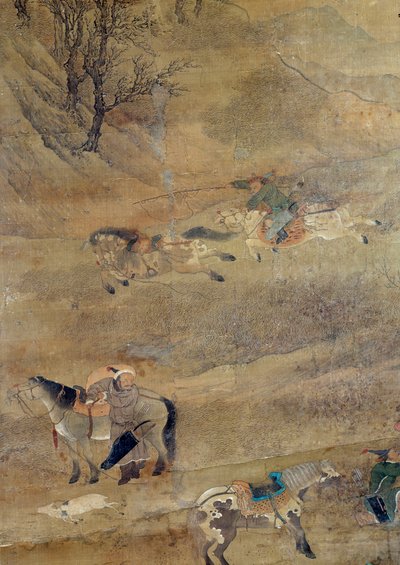 Cavaliere mongolo che insegue un cavallo (dettaglio) da Zhao Mengfu Chao Meng Fu or