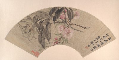 Fiori di pesco e peonia, ca. 1860 da Zhao Zhiqian