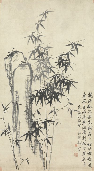 Bambù e roccia, 1765 da Zheng Xie