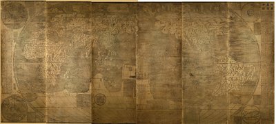 Kunyu Wanguo Quantu Una mappa dei miriadi di paesi del mondo, 1602 da Zhong Wentao
