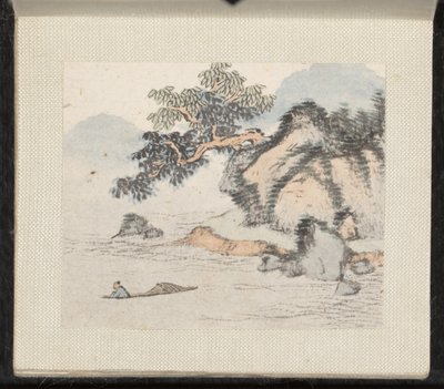 Paesaggi in miniatura, databili al 1751-54 (album di otto fogli; inchiostro e colore su carta) da Zongcang Zhang