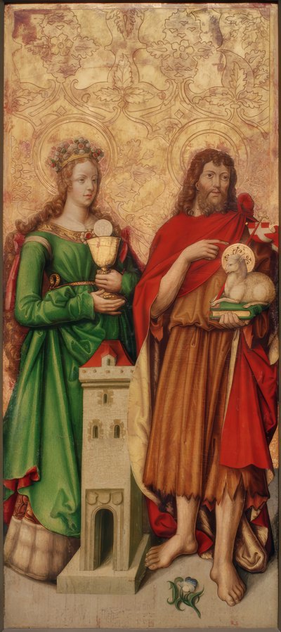 Santa Barbara e Giovanni Battista da Zürcher Veilchenmeister