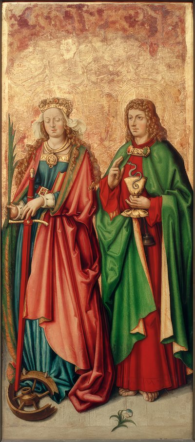 Maestro delle Viole di Zurigo, Santa Caterina e San Giovanni Evangelista da Zürcher Veilchenmeister