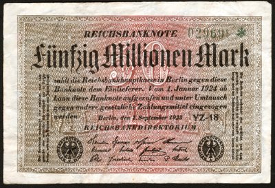 Banconota da 50 milioni di marchi, Germania da . .