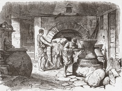 Un panificio romano, Pompei, Italia da . .