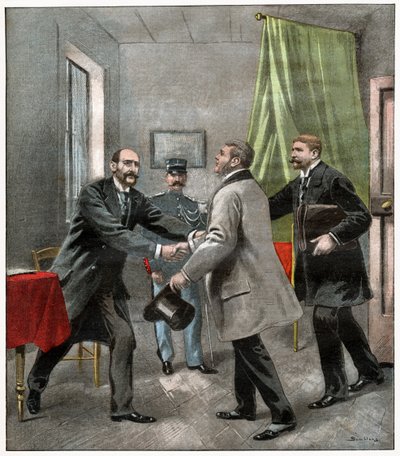 Alfred Dreyfus con i suoi avvocati da . .