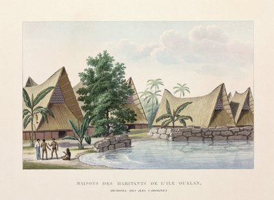 Architettura Case su Oualan, Isole Caroline da Frederick (attr. to) Barnard
