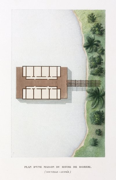 Architettura Piano di una casa al porto di Doreri da Frederick (attr. to) Barnard