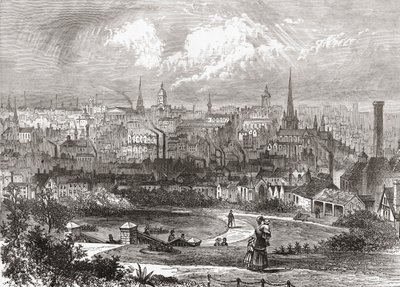 Birmingham, West Midlands, Inghilterra alla fine del XIX secolo, da Our Own Country pubblicato nel 1898 da Ferdinand Georg Waldmuller