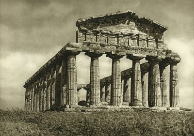 Tempio di Cerere a Paestum, costruito nel 500 a.C. da Ferdinand Georg Waldmuller