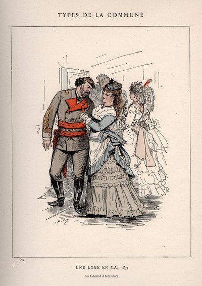 Comune di Parigi: costume di UNE LOGE EN MAY 1871 (7) in "Les Communeux" da Frederick (attr. to) Barnard