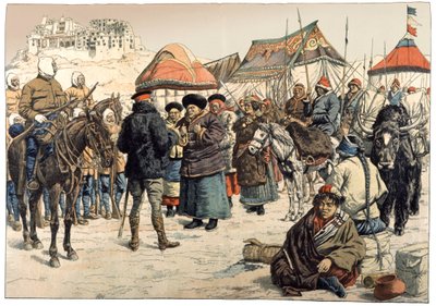 Conquista del Tibet. 1902 (incisione) da . .