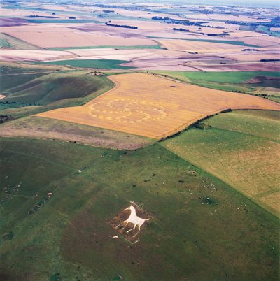 Cerchio nel grano in un campo di grano, Milk Hill, Alton Priors, Vale of Pewsey, Wiltshire da Ferdinand Georg Waldmuller