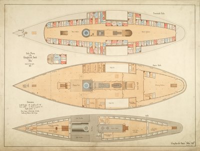 Piani del ponte della barca Choptank "Ida" da . .