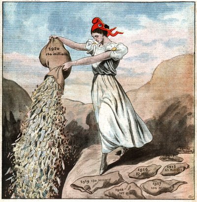 Deficit della Francia nel 1920 da Ferdinand Georg Waldmuller