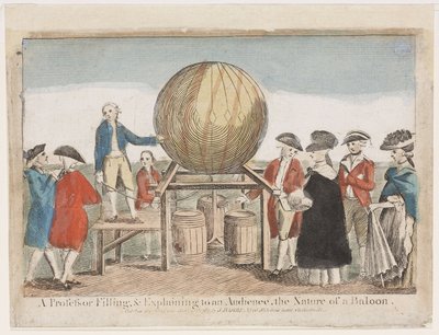 Dimostrazione di volo in mongolfiera, c 1784 da Frederick (attr. to) Barnard