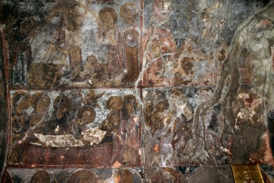 Deposizione di Cristo, affresco nella chiesa di Agios Nikolaos, Elenes, Creta da Georg Carl Heinrich Dollmann