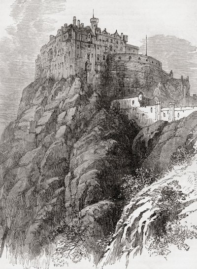 Castello di Edimburgo, Castle Rock, Edimburgo, Scozia da . .