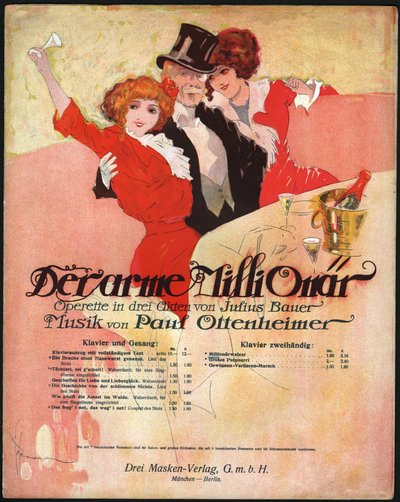 Uomo elegante circonda belle donne nella Belle Époque. ca. 1913 (illustrazione) da . .