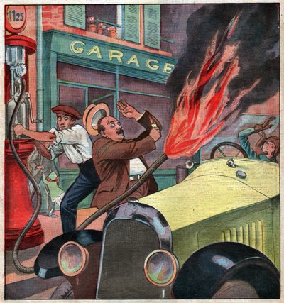 Incendio in una stazione di servizio da Ferdinand Georg Waldmuller