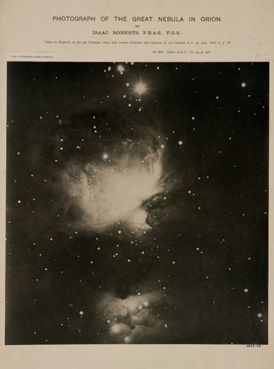 Grande Nebulosa di Orione (M42), 4 febbraio 1889 da John Pardon