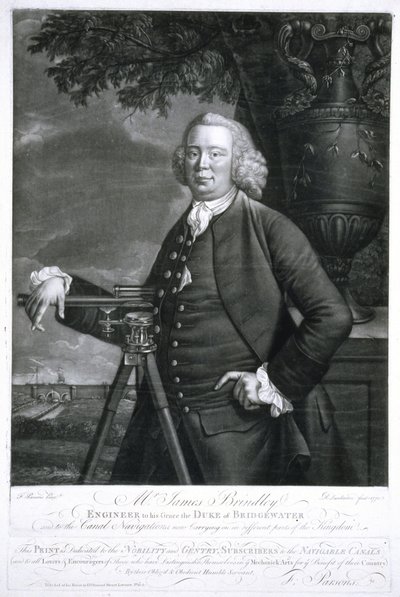 James Brindley, ingegnere civile britannico e costruttore di canali da Frederick (attr. to) Barnard