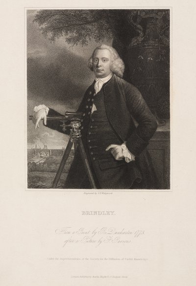 James Brindley, ingegnere civile britannico e costruttore di canali da Frederick (attr. to) Barnard