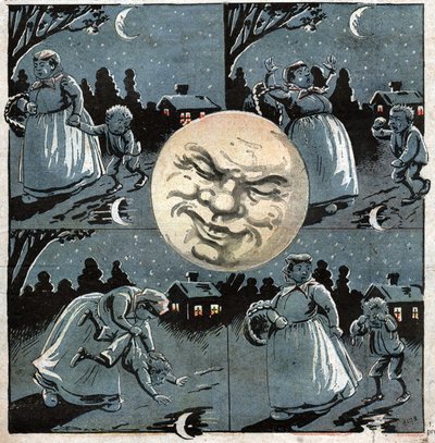 La luna in una pozzanghera da Ferdinand Georg Waldmuller