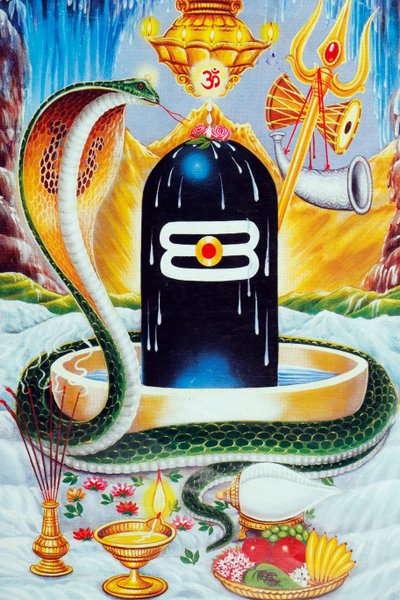 Lingam che rappresenta il fallo del dio indù Shiva da . .