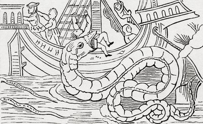 Uomo mangiato da un serpente marino da . .