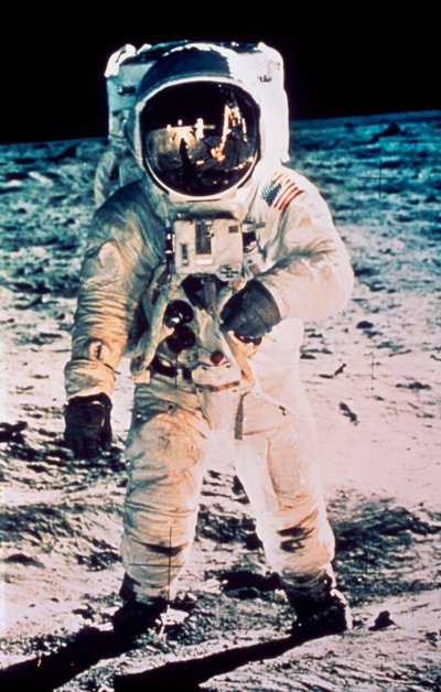 Volo spaziale con equipaggio, USA, Apollo 11 Edwin "Buzz" Aldrin sulla Luna da Ferdinand Georg Waldmuller