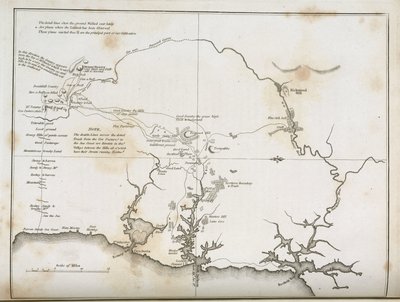 Mappa di Sydney e delle aree circostanti, Australia, circa 1798 da Frederick (attr. to) Barnard