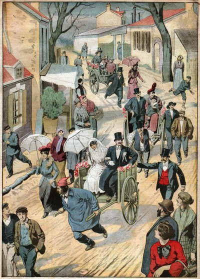 Matrimonio su carretta a mano da Ferdinand Georg Waldmuller