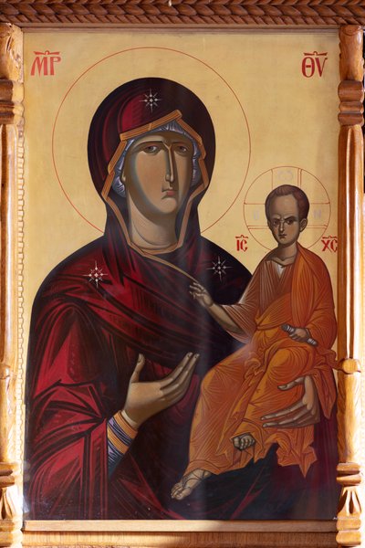Monastero (Pangarați manastirea). La vecchia chiesa. Interno. da . .