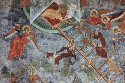 Monastero (manastirea Sucevita). La chiesa. Esterno. Muro nord. Pitture murali da . .