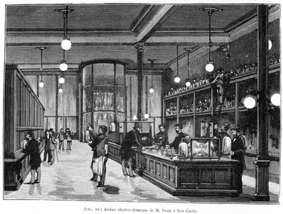 Officina elettrica del signor Swan a Newcastle-Upon-Tyne da Frederick (attr. to) Barnard