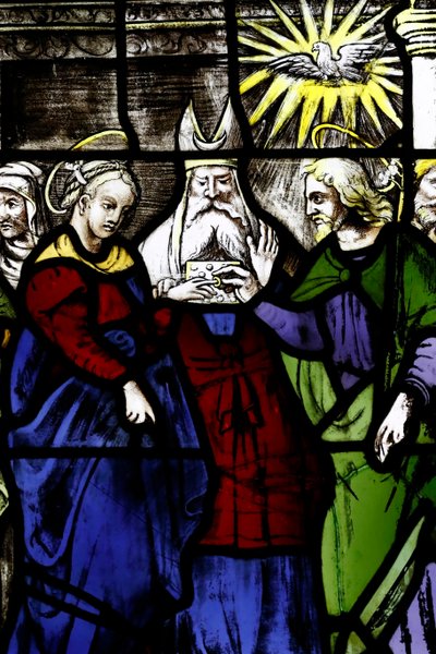 Museo del Duomo di Milano. Vetrata. Matrimonio della Vergine con Giuseppe. XVI secolo. Italia. da . .