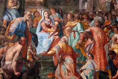 Presepe. Affresco. Chiesa di San Donato. Genova. Italia. da . .