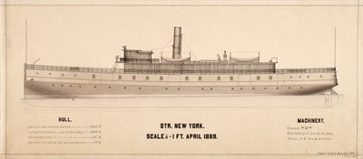 Piani della nave a vapore New York (1889) da . .