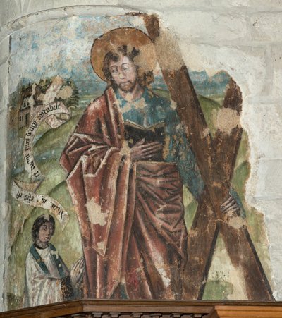 Chiesa parrocchiale (Parochiekerk Onze-Lieve-Vrouw). Interno. Il coro. Affresco. da . .