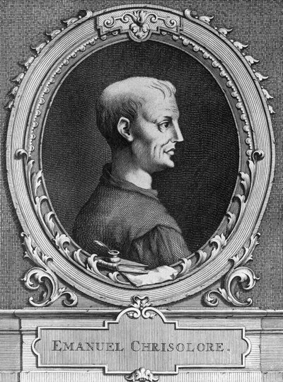 Ritratto di Emanuele Crisolora, umanista bizantino, incisione da William Walcutt