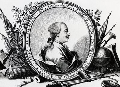 Ritratto di Karl Joseph von Firmian, politico austriaco, incisione da William Walcutt