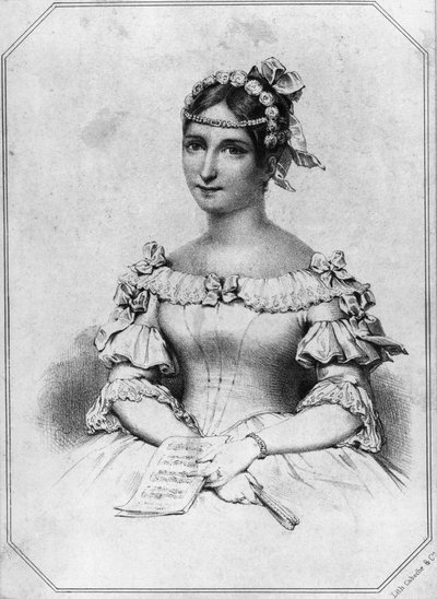 Ritratto di Laura Cinti-Damoreau (1801-1863), soprano francese, litografia da William Walcutt