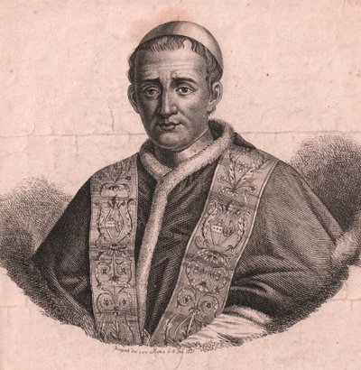 Ritratto di Papa Gregorio XVI (1765-1846), acquaforte e bulino, da disegno dal vivo, Roma, 5 febbraio da William Walcutt