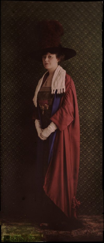 Ritratto di una donna in abiti cerimoniali, c. 1912 da Frederick (attr. to) Barnard