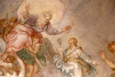 Basilica di Santa Maria delle Vigne. Dio Padre. Affresco. Genova. Italia. da . .