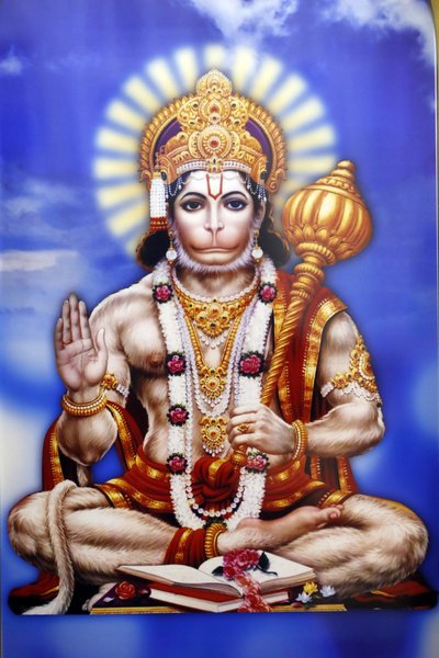 Tempio indù di Shiva. Hanuman, il dio scimmia nella mitologia indù da . .