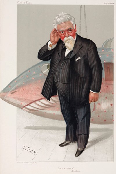 Sir Hiram Maxim, ingegnere e inventore americano naturalizzato britannico da Henry Charles Fehr