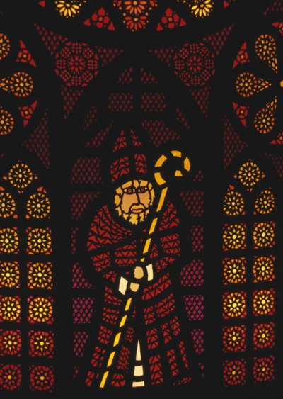 San Nicola, vetrata nella chiesa di Kusnacht, Canton Zurigo, Svizzera da William Walcutt